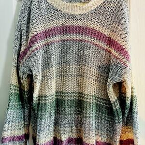 American Eagle Tricolor Knit Sweater